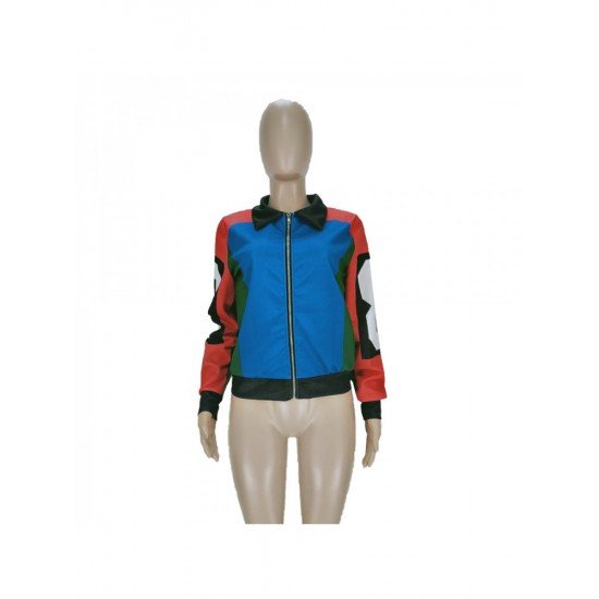 Latest Color Blocking Patchwork Women Jacket Coats