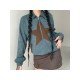 Star Contrast Color Corduroy Ladies Coats