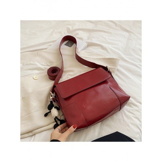  Fashion New PU Pure Color Women's Shoulder Bags