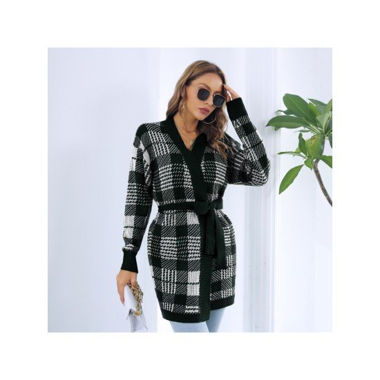 Plaid Cozy Cardigan Sweater Coats