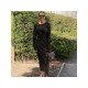 Ladies Solid Ruched Crew Neck Maxi Dresses