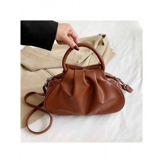  PU Pure Color Messenger Bag For Women