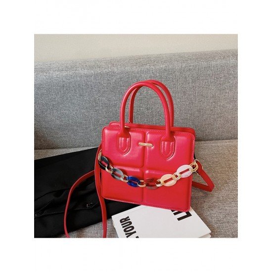  2022 PU Pure Color Chain Shoulder Bags