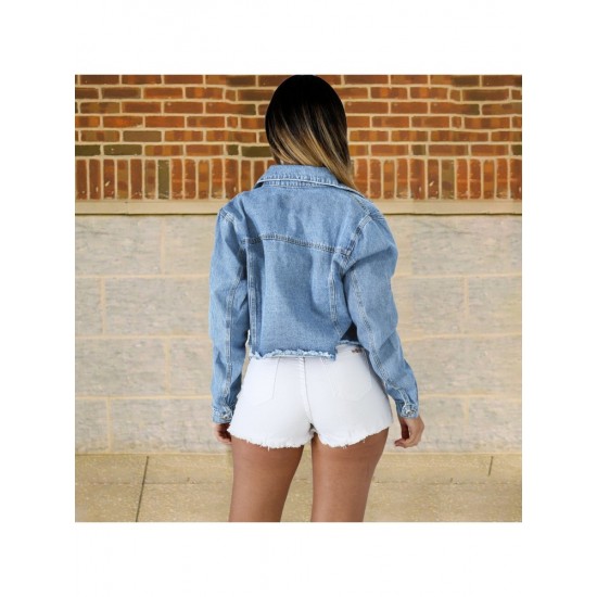  Denim Tassels Patchwork Fashion Jacket