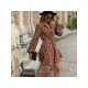 Houndstooth Patchwork Long Sleeve Fall Dress