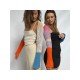  Women's Fashion Contrast Color Hollowed Out Knitwear