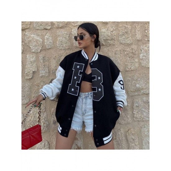  2022 Autumn Fashion Letter Contrast Color Baseball Jacket