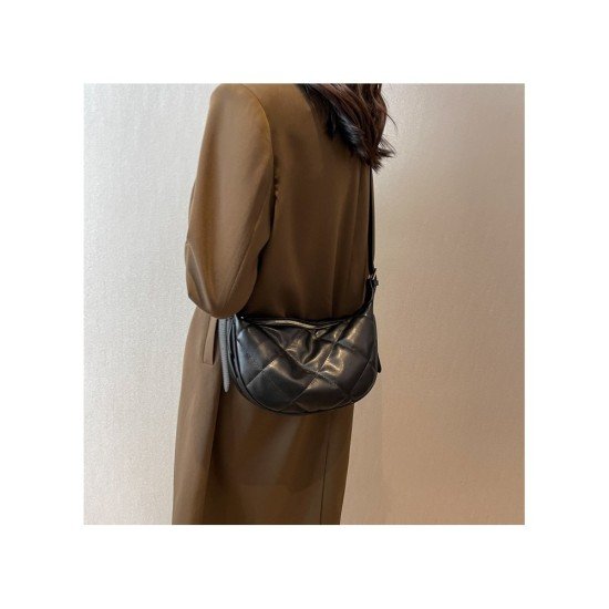 Rhombus Lattice Solid Shoulder Bags