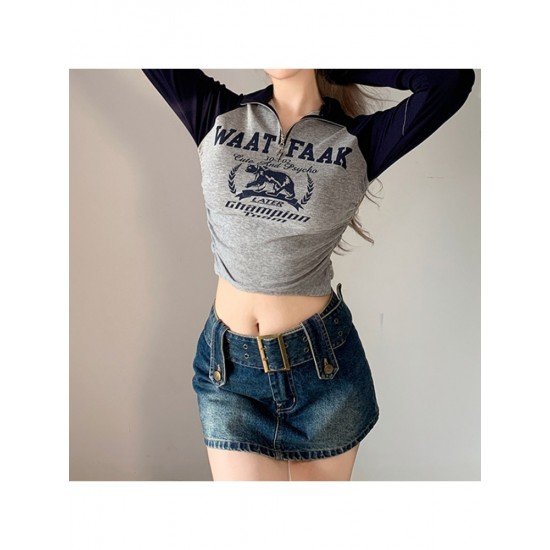 Raglan Sleeve Ruched Long Sleeve Crop Tops