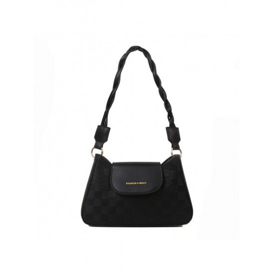 Grid Black Ladies Shoulder Bags