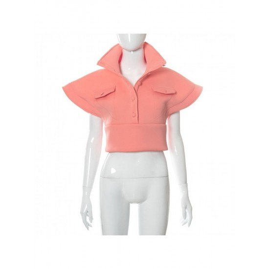 Trendy Pure Color Stand Collar Jacket For Women