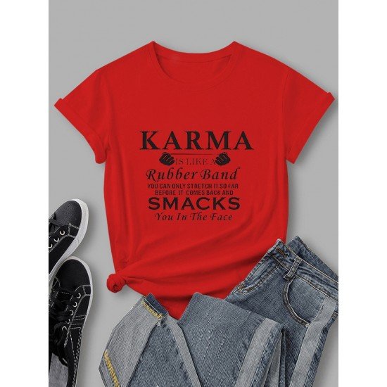 Easy Matching Simple Letter Printed T Shirts For Women