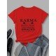 Easy Matching Simple Letter Printed T Shirts For Women