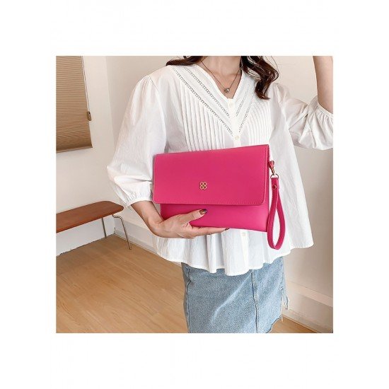 Pure Color Hasp Ladies Clutch Bags