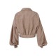  Winter Corduroy Pure Color Lantern Sleeve Women Jacket