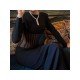 Patchwork Black Long Sleeve Maxi Dresses