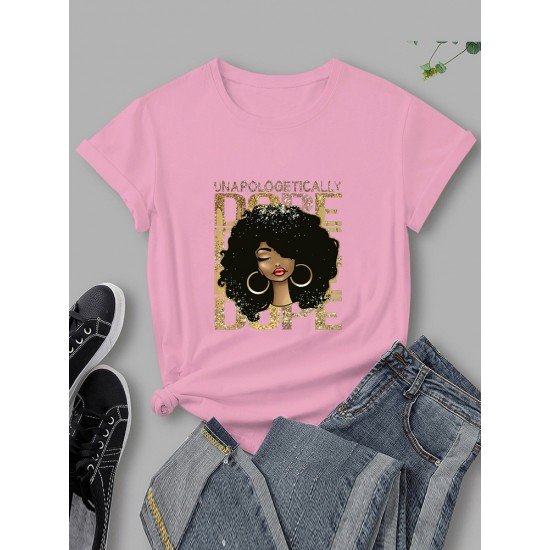 Black Women Graphic Summer T Shirts