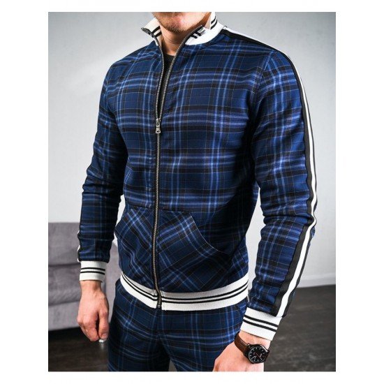 Casual Fashion Plaid Men's Two-Piece Set