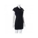 Summer Black Button Up Short Sleeve Dress