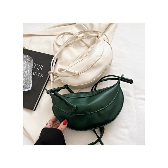 PU White Street Dumpling Shoulder Bags