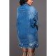 Fall Blue Ripped Long Sleeve Denim Jackets