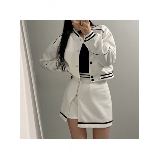  American Street Stand Collar Baseball Jacket For Women