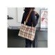 Black Canvas Plaid Ladies Tote Bags