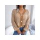 Cozy V Neck Lantern Sleeve Sweater Cardigan Coats