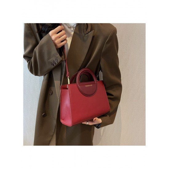  2022 Fashion PU Contrast Color Women's Satchels