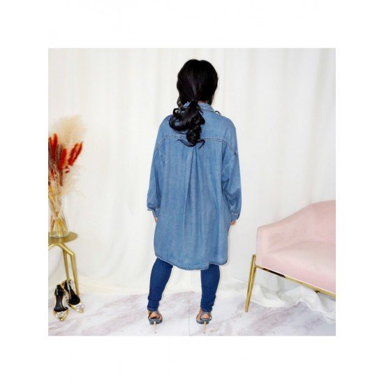 Women's Pure Color Long Sleeve Denim Jackets