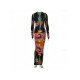 Stylish Printed Long Sleeve Maxi Dresses For Women