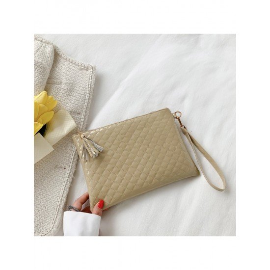 Casual Solid Rhombus Lattice Clutch Bag