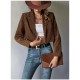  Corduroy Pure Color Short Jacket Coats