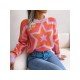 Contrast Color Star Pullover Sweaters For Women