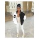  Fashion Contrast Color Letter Women's Baseball Jacket