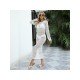 See Through Backless White Beach Maxi Dresses