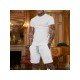  Pure Color Top And Pocket Shorts Men's Casual Suits