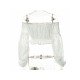 Lantern Sleeve Off The Shoulder White Latest Blouse