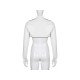 Punk Style Stand Collar White Leather Cropped Jackets