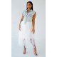 Faux-Pearls Rhinestone Sleeveless Denim Jackets For Women