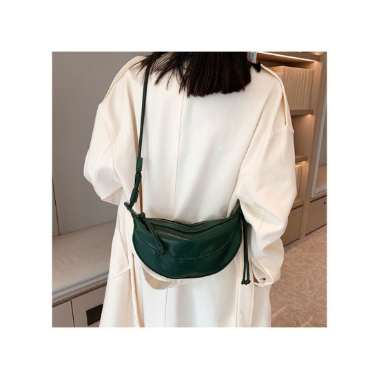 PU White Street Dumpling Shoulder Bags