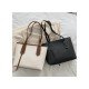 Black Contrast Color Tote Bags For Women