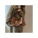 Vintage Solid Brown Large Capacity Shoulder Bags