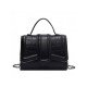  Stone Pattern Pure Color Black Chain Shoulder Bags