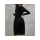 Casual V Neck Long Sleeve Knee Length Dress