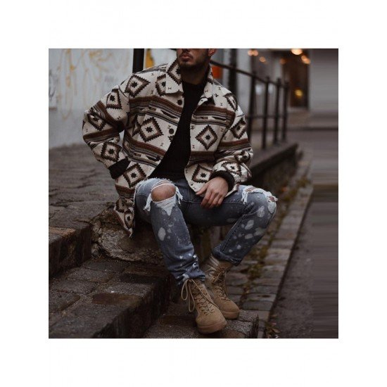 Streetwear Printed Men Jacket Coats