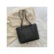 Black Contrast Color Tote Bags For Women