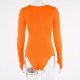 Scoop Neck Long Sleeve Fitted Bodysuits For Women