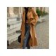 Street Solid Long Coats For Women