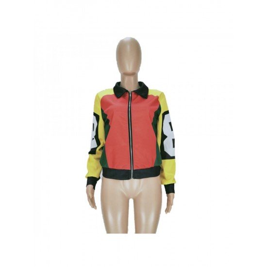 Latest Color Blocking Patchwork Women Jacket Coats